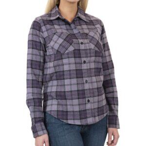 "NWT" MOUNTAIN AND ISLES Women's Super Soft Flannel Shirt In Mauve Plaid- Size S